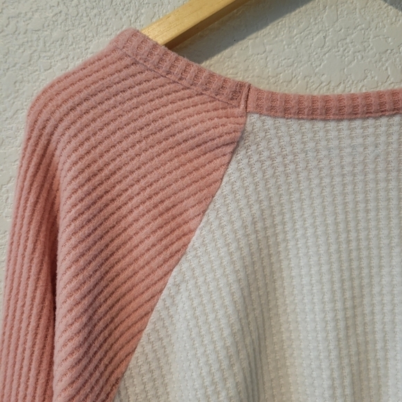 Aero Waffle Knit Pullover Raglan Sweater XL - Picture 5 of 8